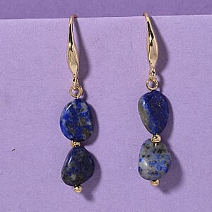 Lapis Lazuli 5.00 ctw Earrings in Silvertone