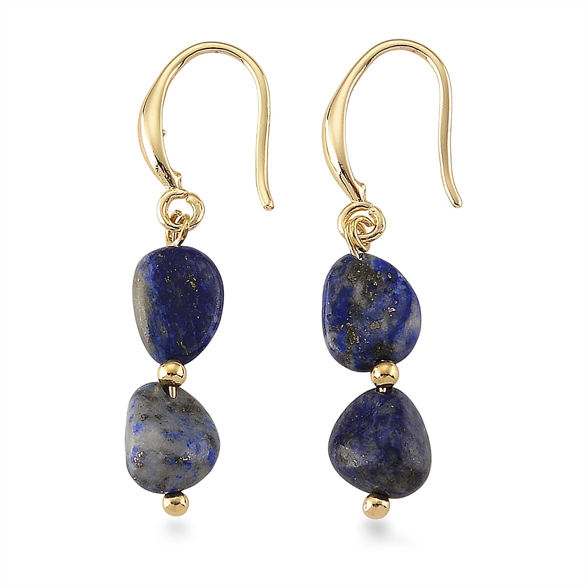 Lapis Lazuli 5.00 ctw Earrings in Silvertone image number 3