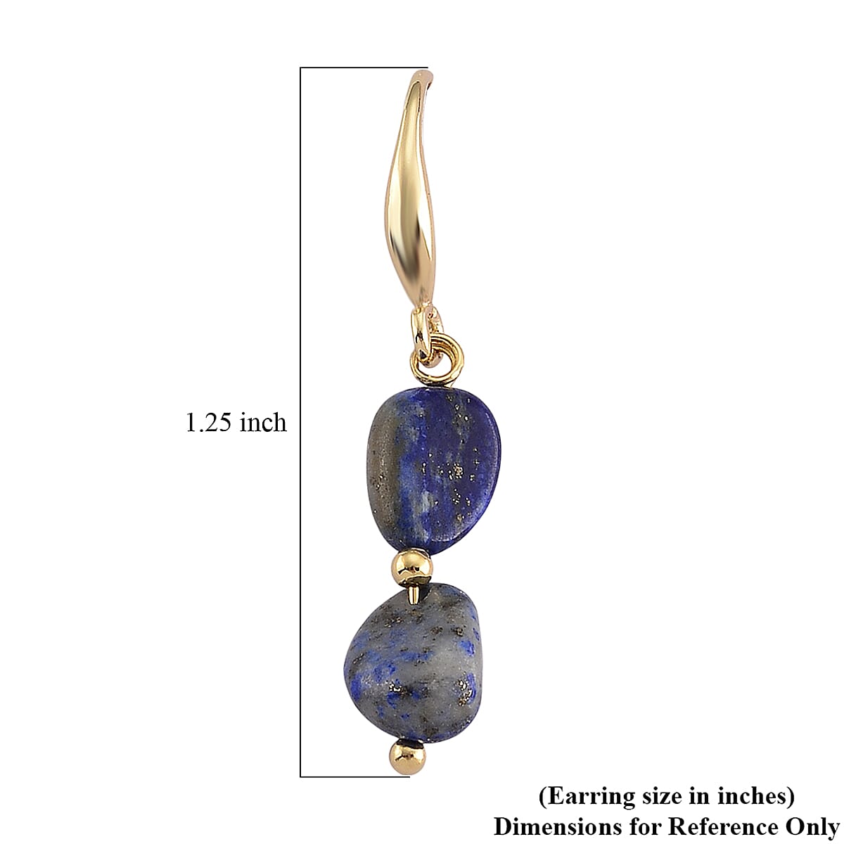 Lapis Lazuli 5.00 ctw Earrings in Silvertone image number 4