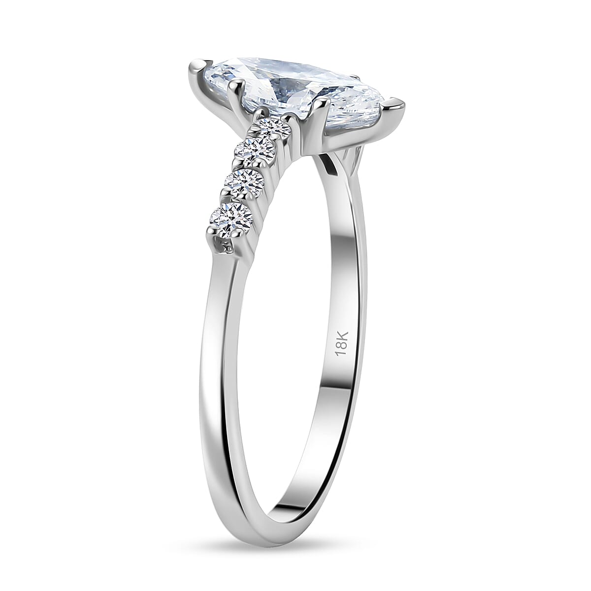 Luxuriant Lab Grown Diamond E-F VS 1.00 ctw Ring in 18K White Gold (Size 7.0) 4.0 Grams image number 3