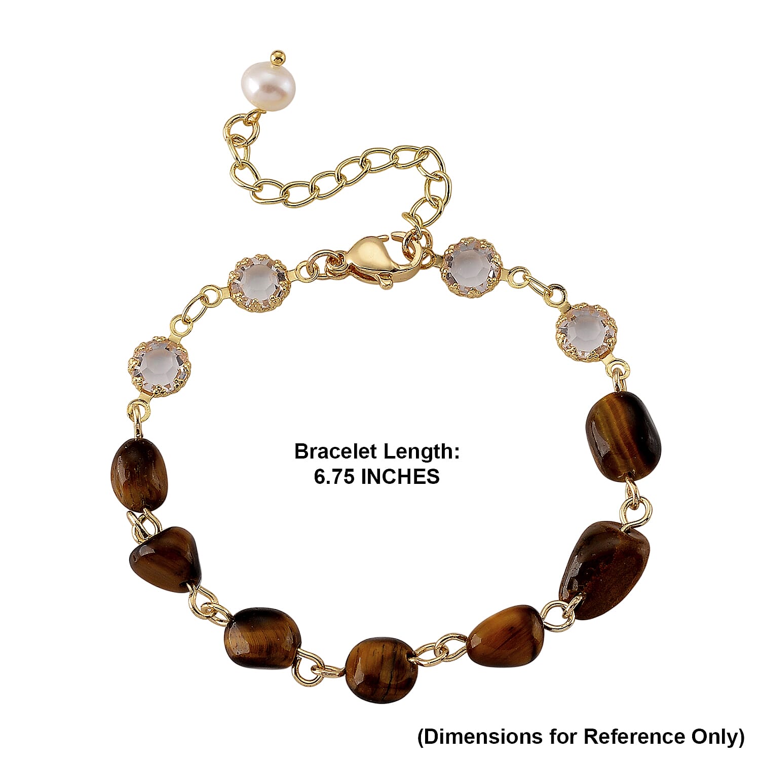 Yellow Tiger's Eye and Multi Gemstone Beaded Bracelet in Silvertone (6.75-8.75In)
