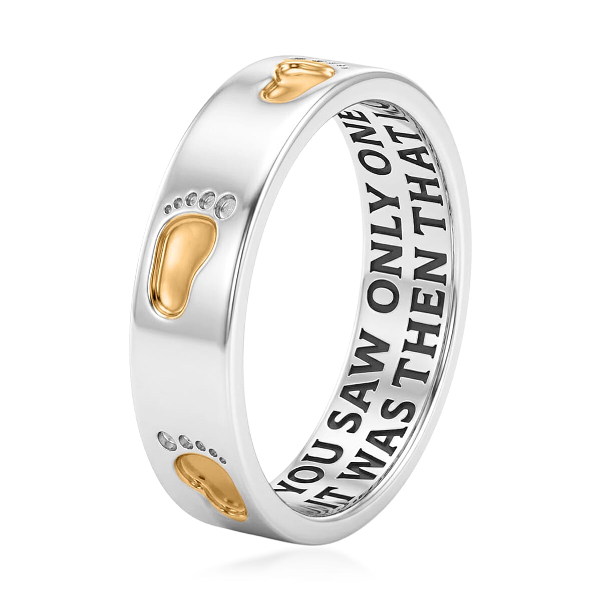 D'Joy Band Ring in 14K YG and Platinum Over Sterling Silver (Size 10.0) 3.95 Grams