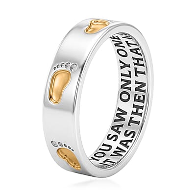 D'Joy Band Ring in 14K YG and Platinum Over Sterling Silver (Size 10.0) 3.95 Grams
