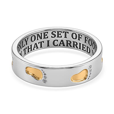 D'Joy Band Ring in 14K YG and Platinum Over Sterling Silver (Size 10.0) 3.95 Grams