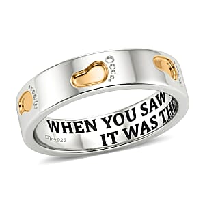 D'Joy Band Ring in 14K YG and Platinum Over Sterling Silver (Size 7.0)