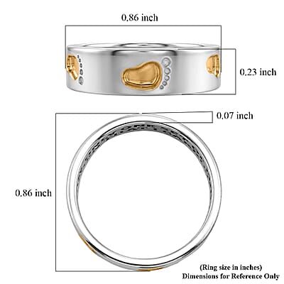 D'Joy Band Ring in 14K YG and Platinum Over Sterling Silver (Size 7.0) 3.95 Grams