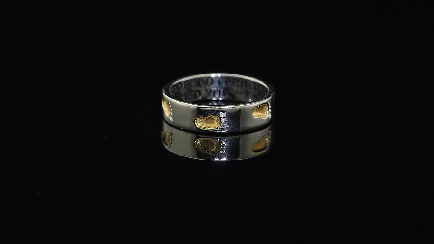 D'Joy 14K YG and Platinum Over Sterling Silver Band Ring (Size 10.0) (3.95 g)