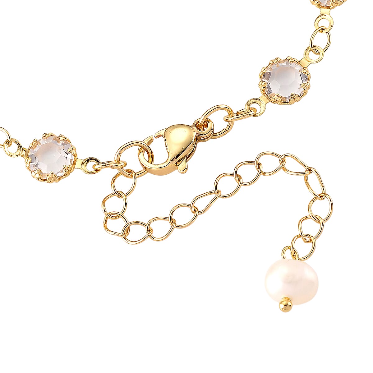 African Amethyst and Multi Gemstone 6.00 ctw Beaded Bracelet in Goldtone (6.75-8.75In) image number 4
