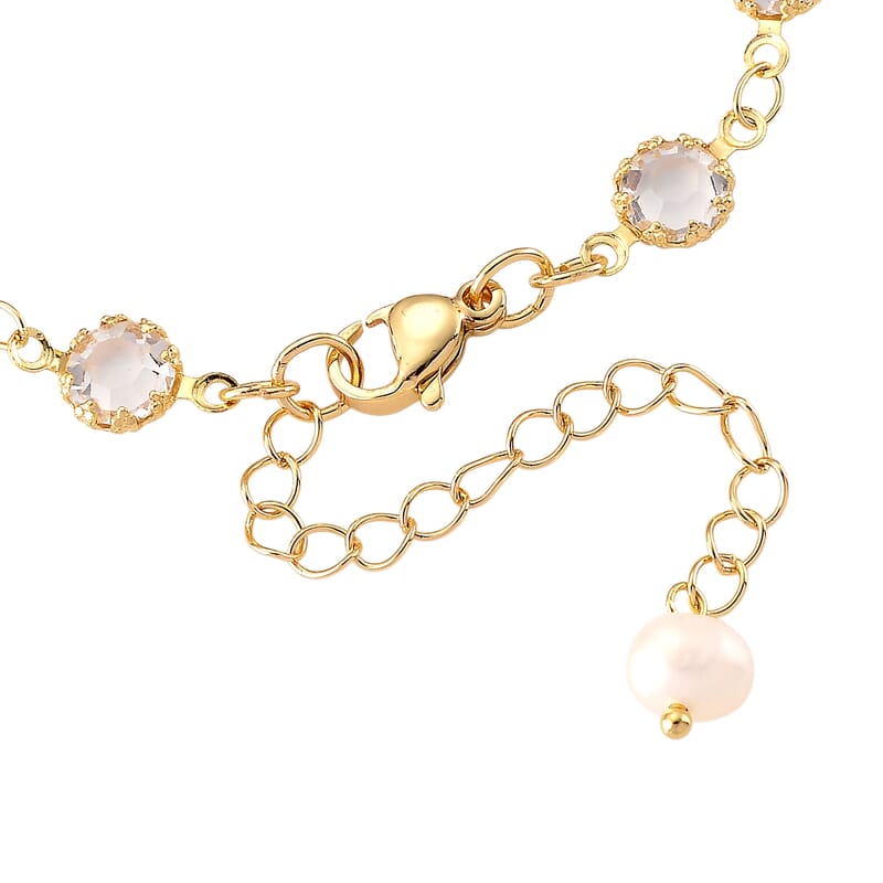 African Amethyst and Multi Gemstone 6.00 ctw Beaded Bracelet in Goldtone (6.75-8.75In)