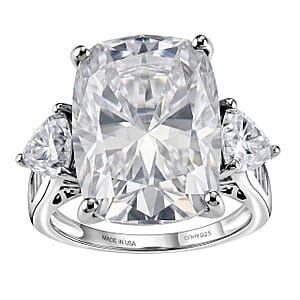 D'Joy Moissanite 15.75 ctw Signature Ring in Rhodium Over Sterling Silver (Size 10.0)