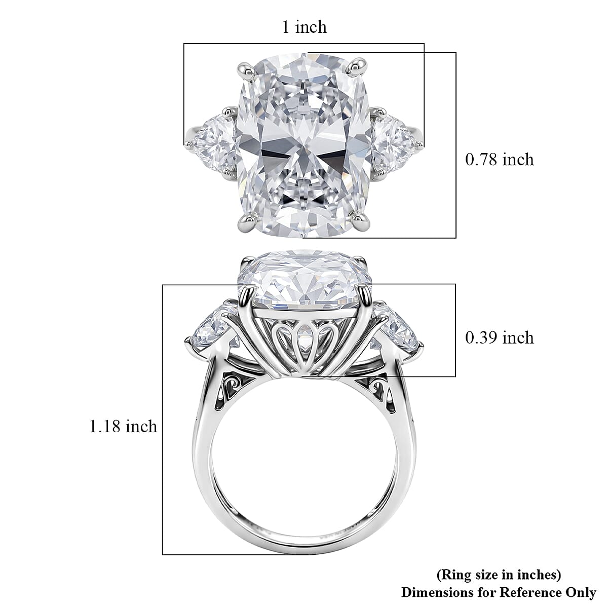 D'Joy Moissanite 15.75 ctw Signature Ring in Rhodium Over Sterling Silver (Size 10.0) image number 5