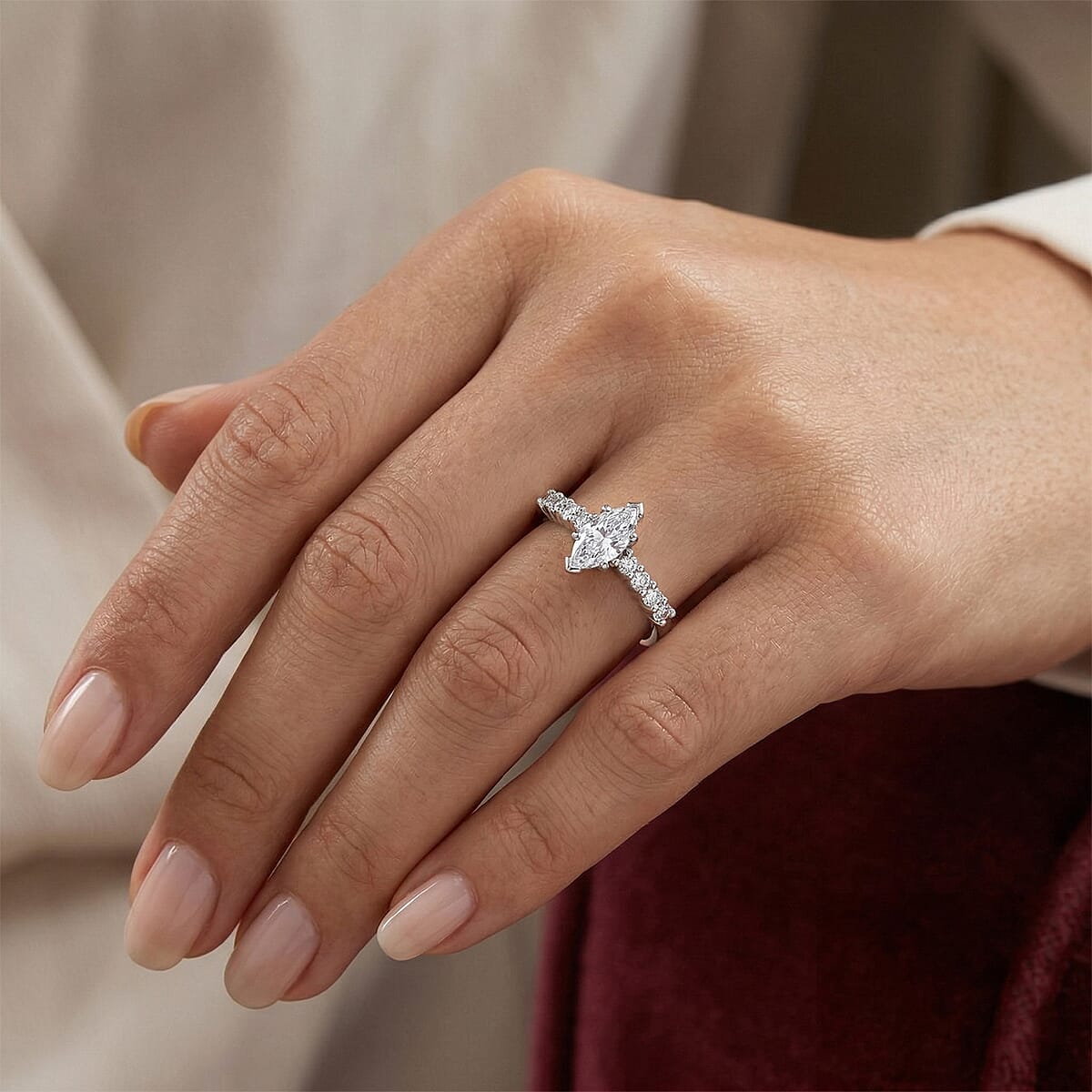 Luxuriant Lab Grown Diamond E-F VS 0.50 ctw Ring in 950 Platinum (Size 7.0) 4.0 Grams image number 2