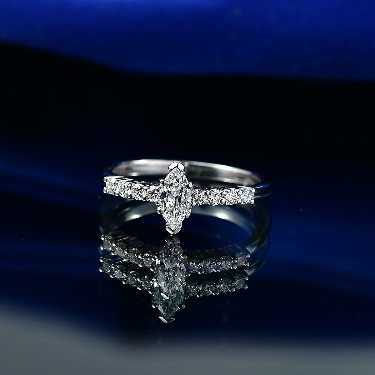 Luxuriant Lab Grown Diamond G-H SI 0.50 ctw Ring in 950 Platinum (Size 7.0) 4.0 Grams image number 1