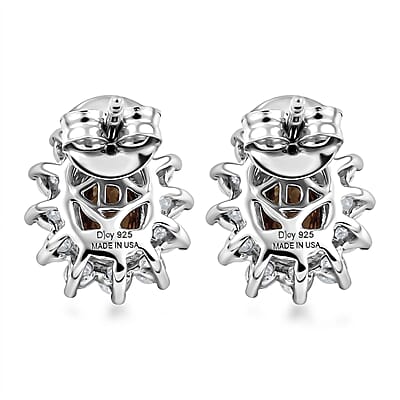 Certified & Appraised D'Joy Premium Color Change Garnet and Moissanite 2.65 ctw Earrings in Rhodium Over Sterling Silver
