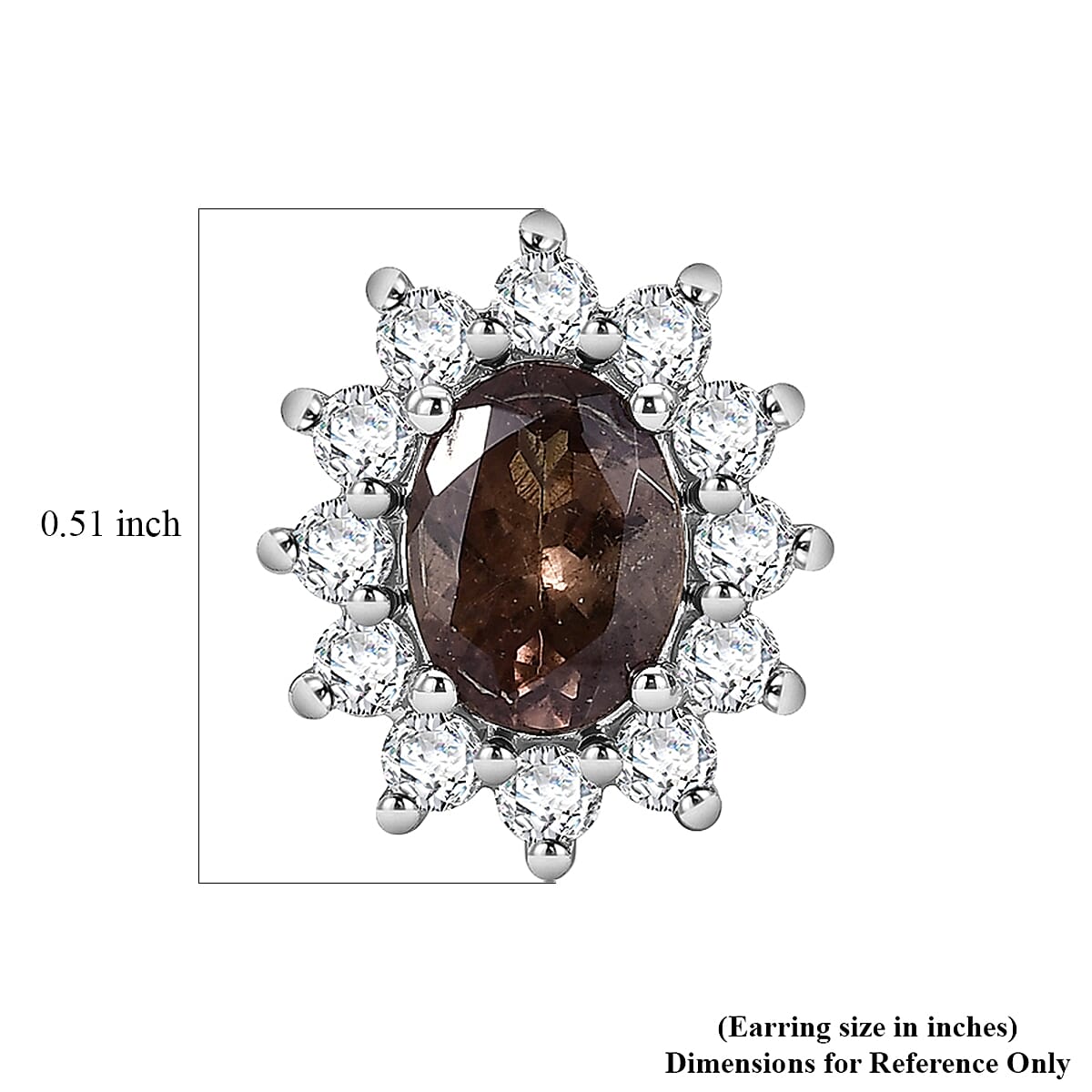 D'Joy Premium Colour Change Garnet and Moissanite 2.65 ctw Earrings in Rhodium Over Sterling Silver image number 5