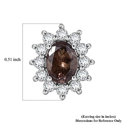 Certified & Appraised D'Joy Premium Color Change Garnet and Moissanite 2.65 ctw Earrings in Rhodium Over Sterling Silver