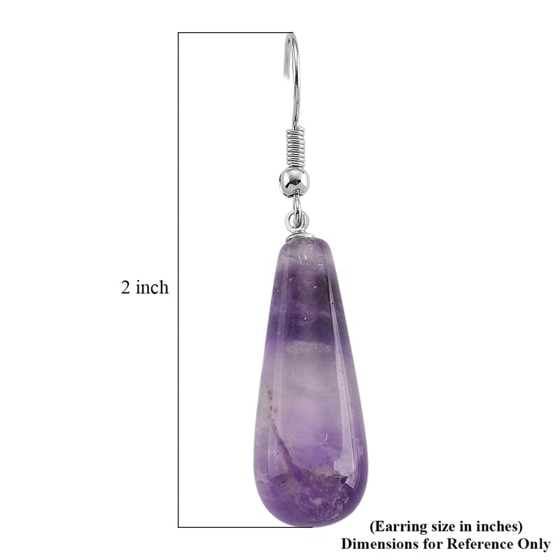 African Amethyst 30.00 ctw Earrings in Silvertone