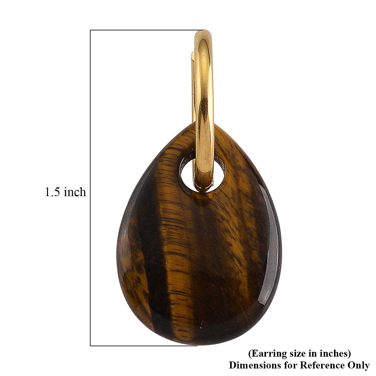 Yellow Tiger's Eye 35.00 ctw Earrings in Goldtone