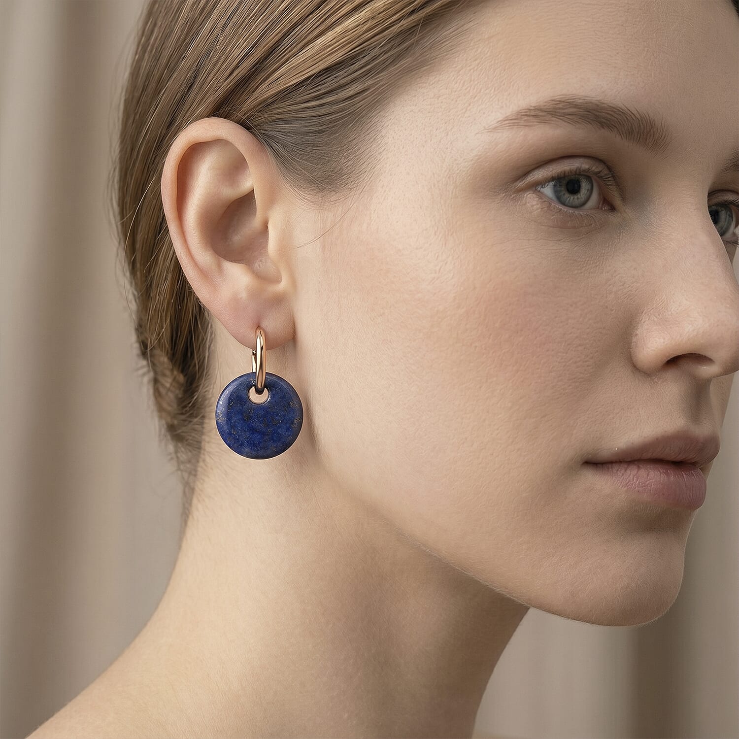 Lapis Lazuli 50.00 ctw Earrings in Goldtone