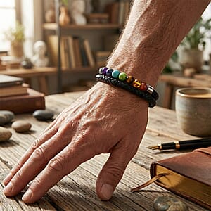 Multi Gemstone 45.00 ctw Beaded Bracelet in Stainless Steel (8.50 In)