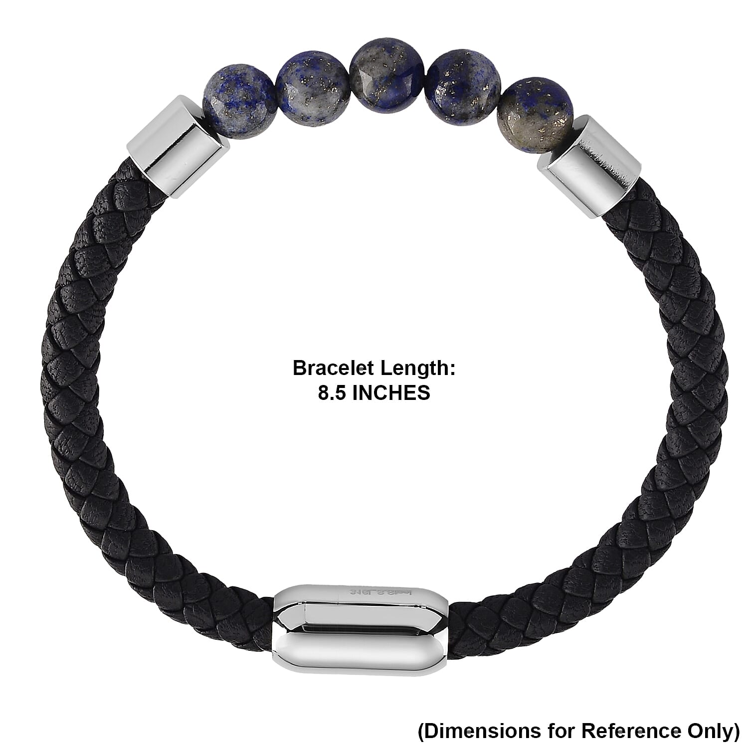 Multi Gemstone 45.00 ctw Beaded Bracelet in Stainless Steel (8.50 In)
