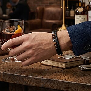 Yellow Tigers Eye 18.00 ctw Beaded Bracelet in Stainless Steel (8.50 In)