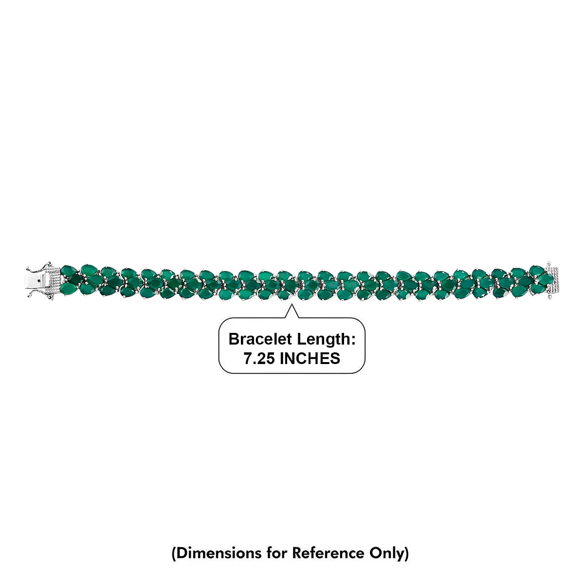 EverTrue Verde Onyx 32.30 ctw Tennis Bracelet in Platinum Bond (7.25 In) image number 4