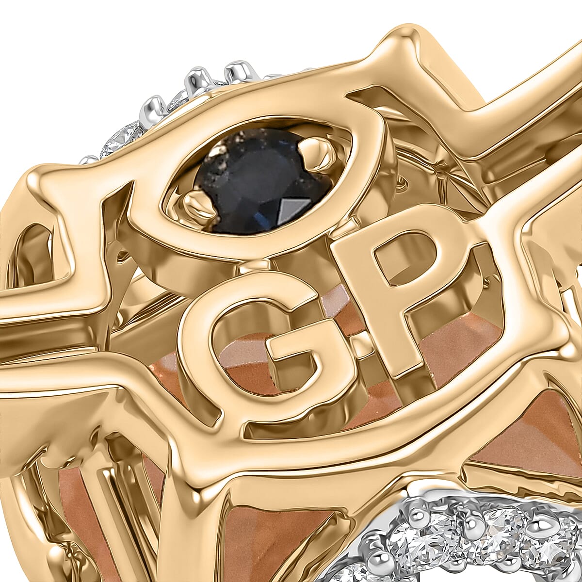 GP AAA Marropino Morganite and Diamond I2 4.10 ctw Ring in 10K Yellow Gold (Size 7.0) image number 6