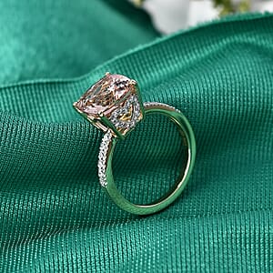 GP Amore Collection AAA Marropino Morganite and Diamond I2 4.10 ctw Ring in 10K Yellow Gold (Size 8.0)