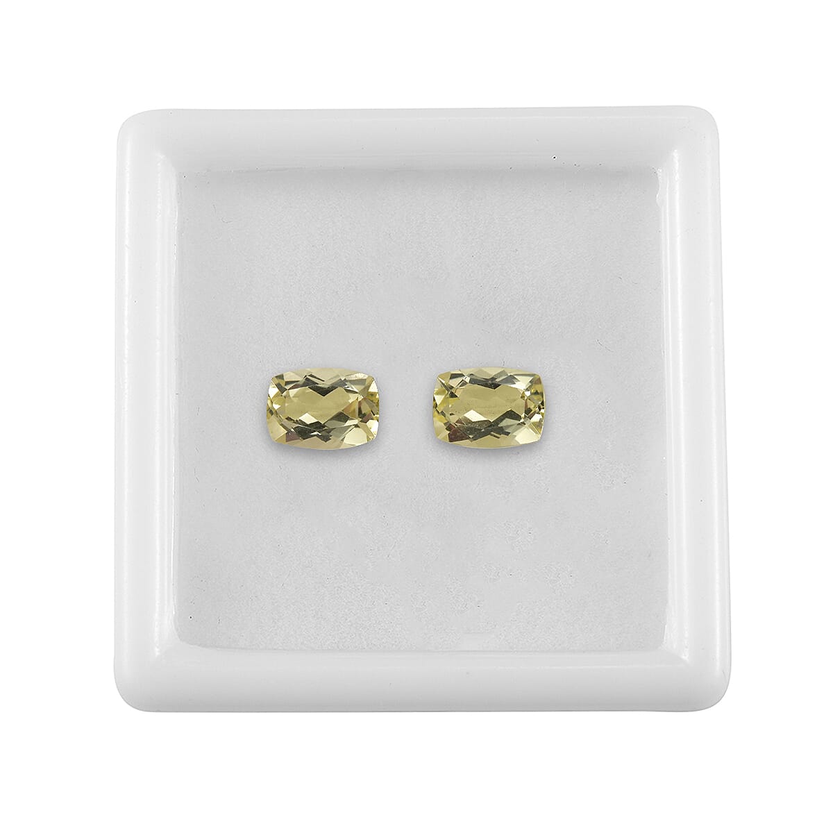 Green Gold Quartz Set of 2 (Cush 7x5 mm) 1.60 ctw