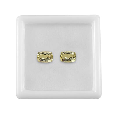 Green Gold Quartz Set of 2 (Cush 7x5 mm) 1.60 ctw
