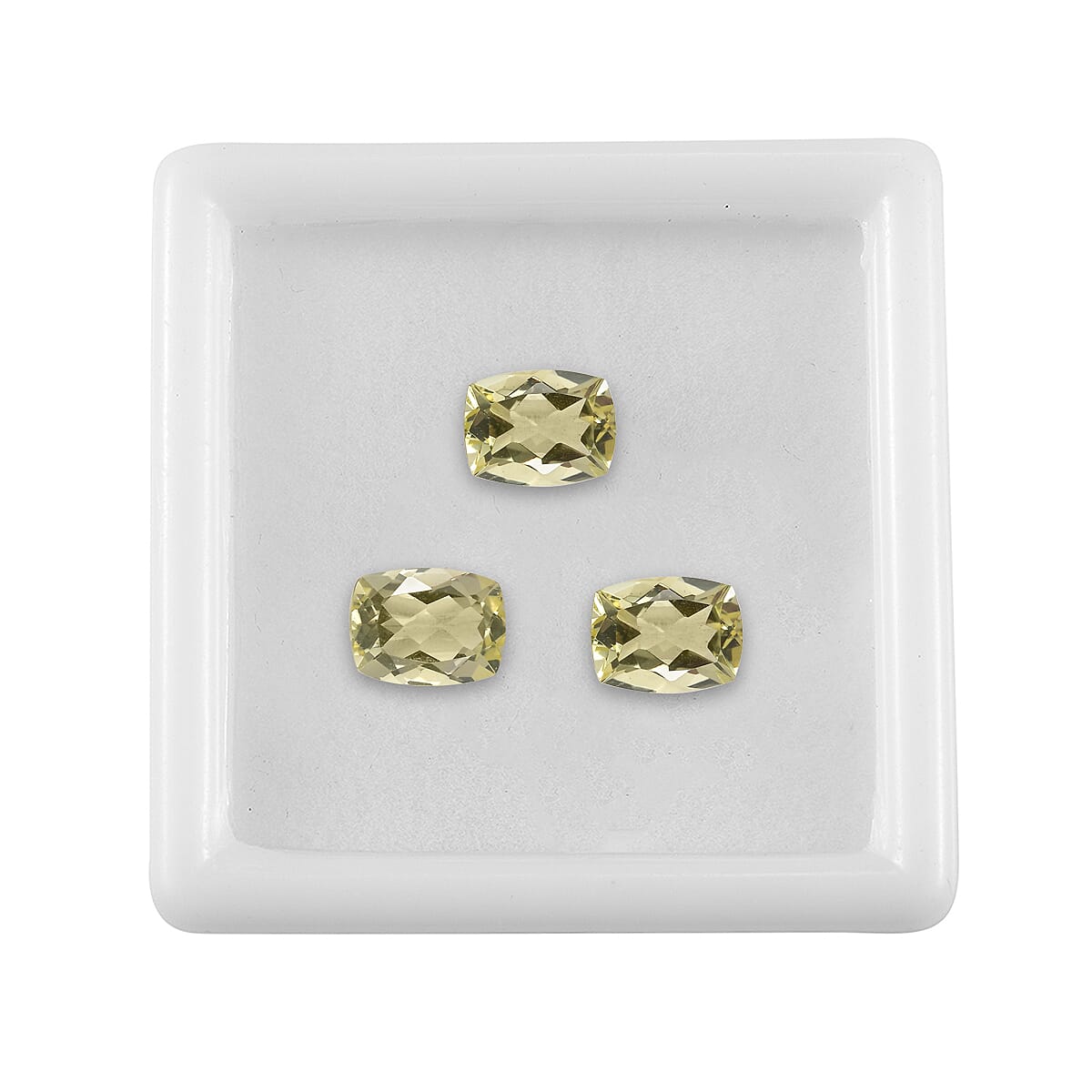 Green Gold Quartz Set of 3 (Cush 8x6 mm) 3.78 ctw
