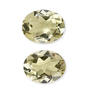 Green Gold Quartz Set of 2 (Ovl 9x7 mm) 2.93 ctw