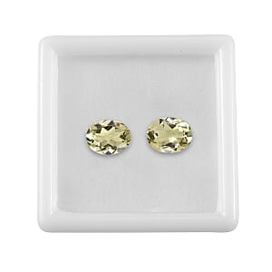 Green Gold Quartz Set of 2 (Ovl 9x7 mm) 2.93 ctw