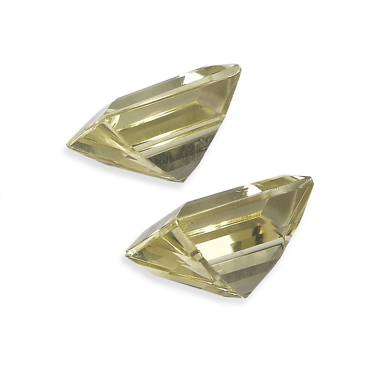 Green Gold Quartz Set of 2 (Sqr 8 mm) 4.41 ctw