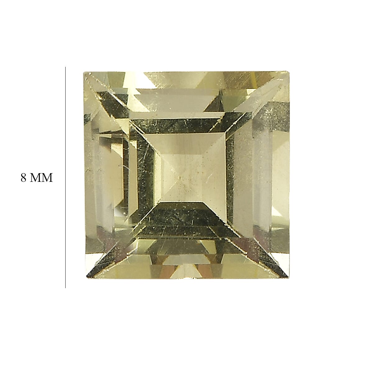 Green Gold Quartz Set of 2 (Sqr 8 mm) 4.41 ctw