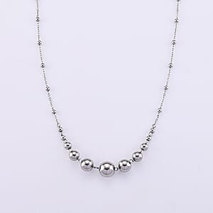 Beaded Chain Necklace (20-22 Inches) in Stainless Steel 