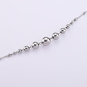 Beaded Chain Necklace (20-22 Inches) in Stainless Steel 
