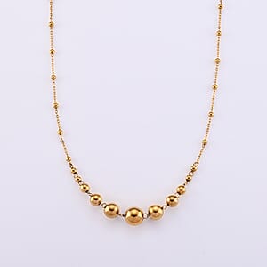 Beaded Chain Necklace (20-22 Inches) in ION Plated YG Stainless Steel  