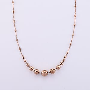 Beaded Chain Necklace (20-22 Inches) in ION Plated RG Stainless Steel 