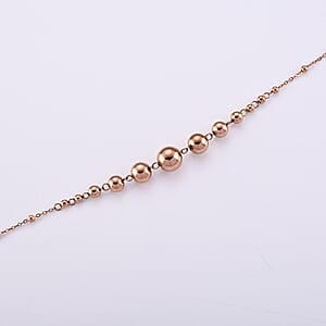 Beaded Chain Necklace (20-22 Inches) in ION Plated RG Stainless Steel 