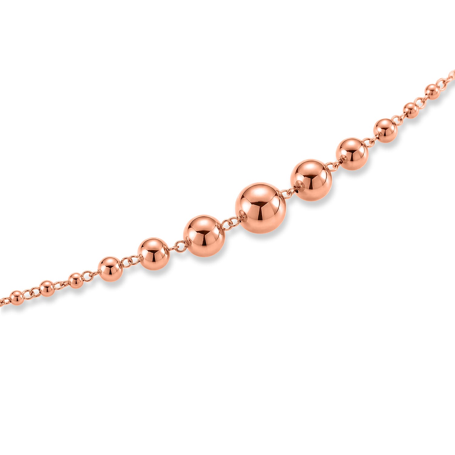 Beaded Chain Necklace (20-22 Inches) in ION Plated RG Stainless Steel
