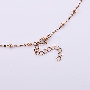 Beaded Chain Necklace (20-22 Inches) in ION Plated RG Stainless Steel 