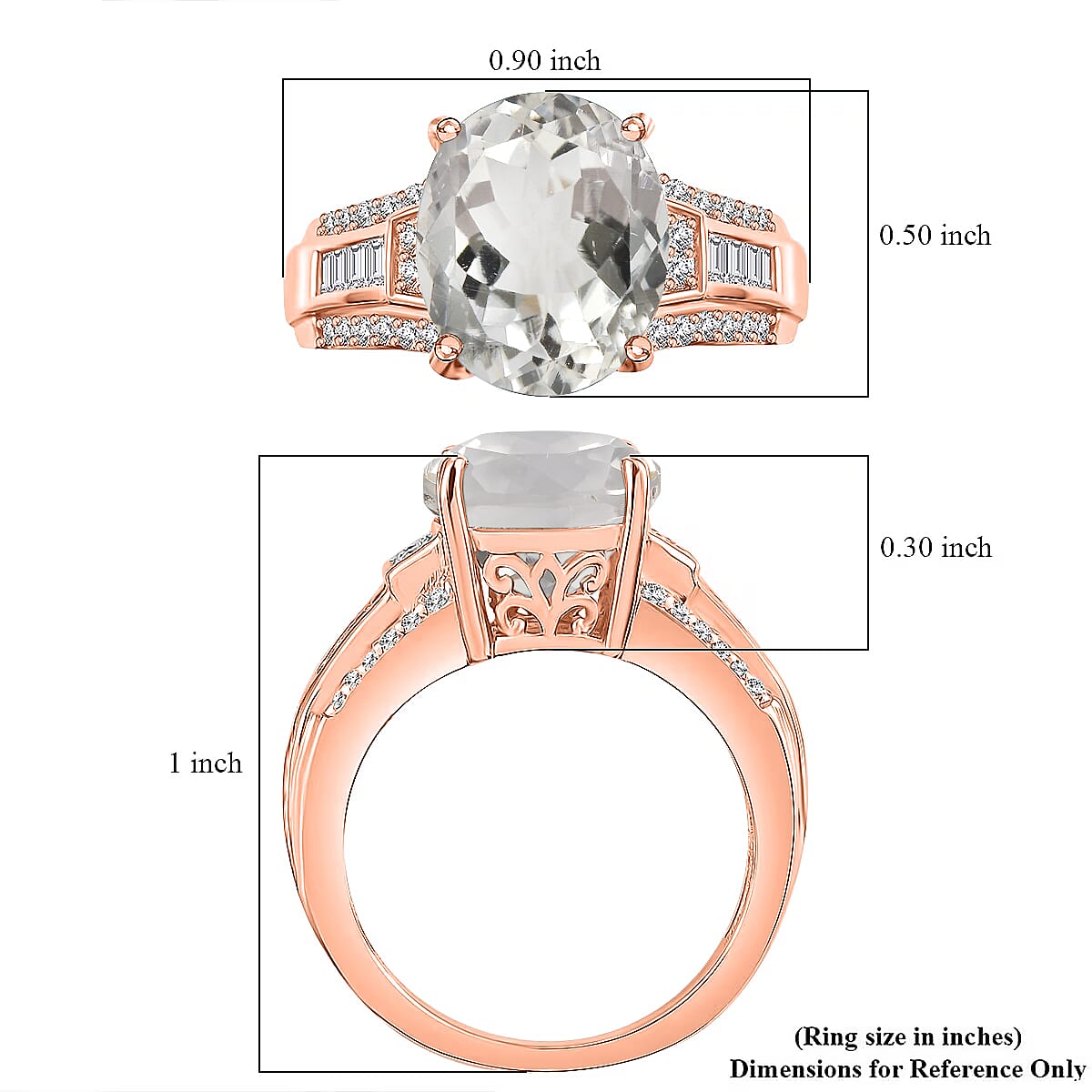 D'Joy White Kunzite ,  White Zircon  Main Stone With Side Stone Ring in 18K RG VermeilSterling Silver ,  Silver Wt. 5.4 g 4.72 ctw image number 5
