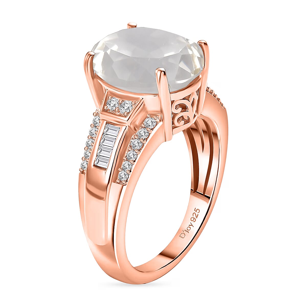 D'Joy White Kunzite ,  White Zircon  Main Stone With Side Stone Ring in 18K RG VermeilSterling Silver ,  Silver Wt. 5.4 g 4.72 ctw image number 3