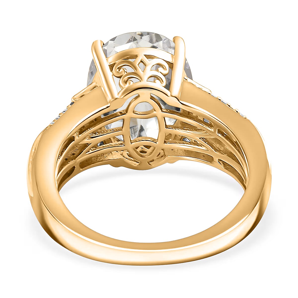 D'Joy White Kunzite ,  White Zircon  Main Stone With Side Stone Ring in 18K YG VermeilSterling Silver ,  Silver Wt. 5.4 g 4.72 ctw image number 4