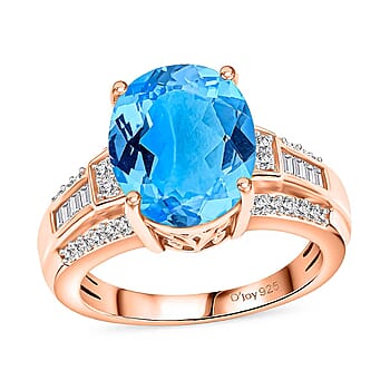 Swiss Blue Topaz / Rose Gold Over Sterling Silver / 7.5 - Product card gallery slide 1 (10182331564345)