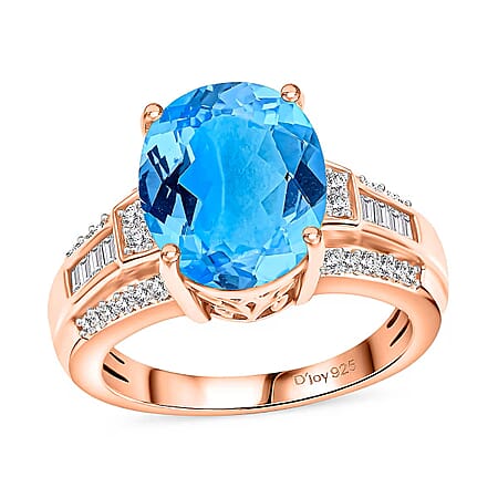 Swiss Blue Topaz / Rose Gold Over Sterling Silver / 7.5 - Product card gallery slide 1 (10182331564345)