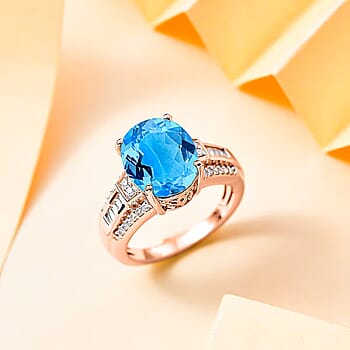 Swiss Blue Topaz / Rose Gold Over Sterling Silver / 7.5 - Product card gallery slide 2 (10182331564345)