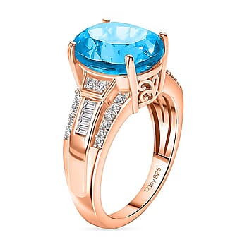 Swiss Blue Topaz / Rose Gold Over Sterling Silver / 7.5 - Product card gallery slide 4 (10182331564345)